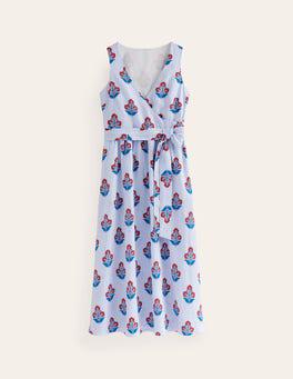 BODEN Linen Wrap Midi Dress | endource