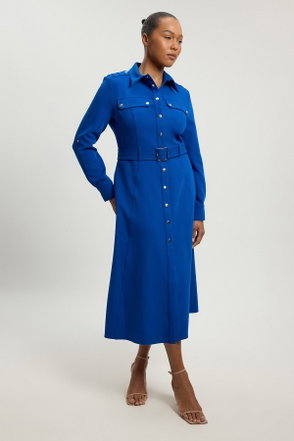 asos embroidered shirt dress Rent Asos Edition Floral Embroidered Organza Midi Dress In Steel Blue main image 1