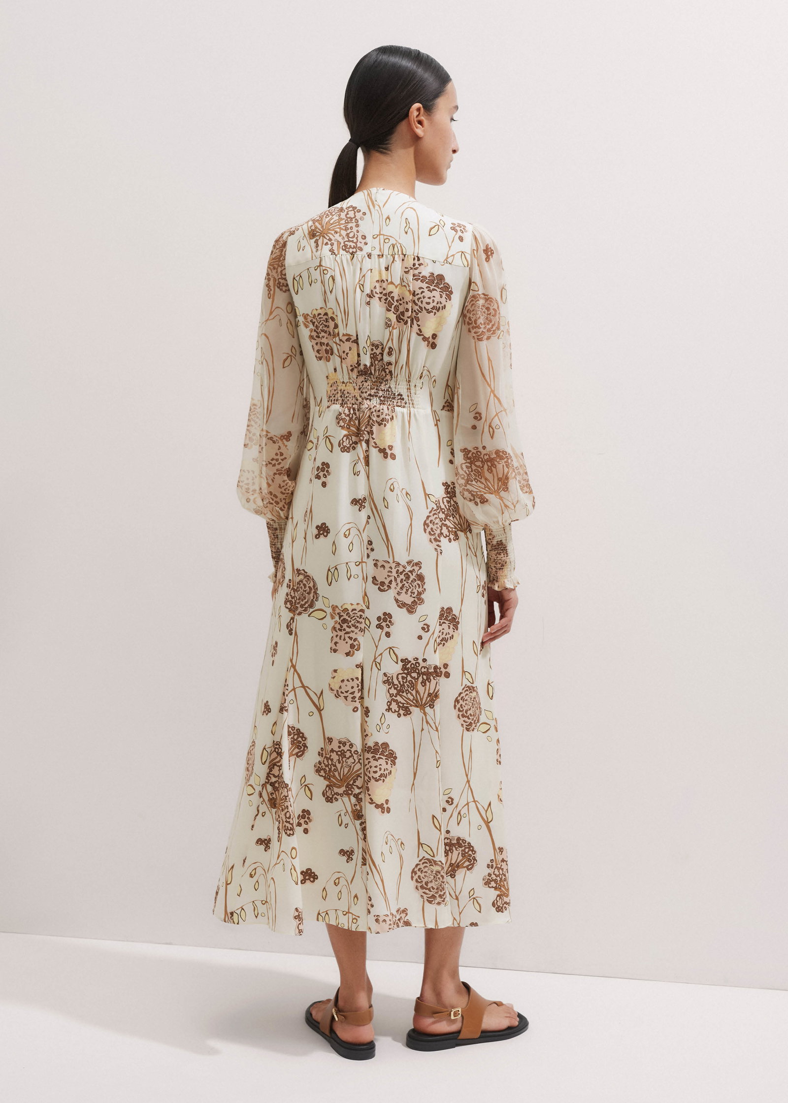 me and em long sleeve dress ME+EM Stretch Velvet Lace Sleeve High Neck Maxi Dress in Black