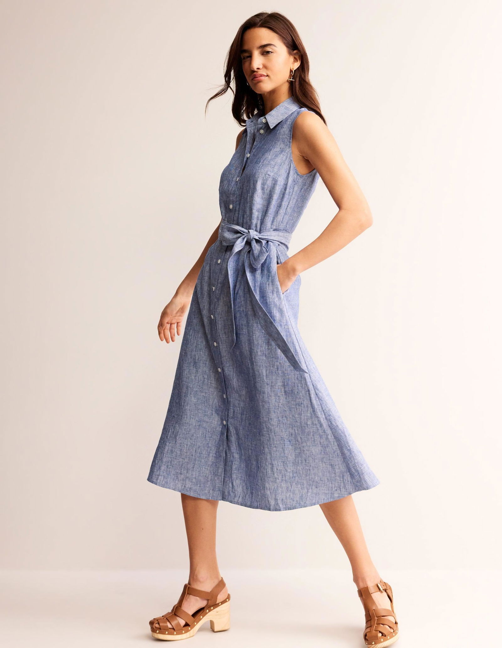 boden kate linen dress BODEN KATE LINEN MIDI SHIRT DRESS