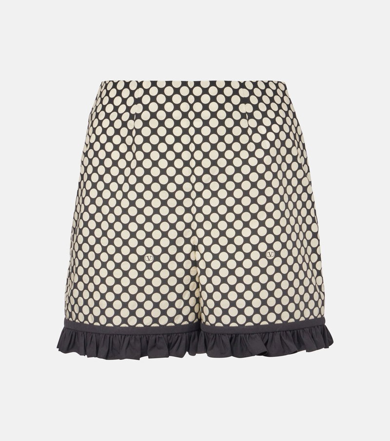 Polka dot shorts with a ruffled hem, Valentino
