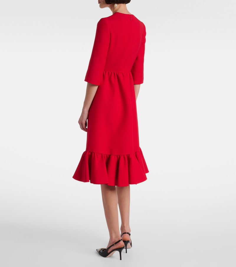 Valentino red dress with ruffles and a tiered skirt
