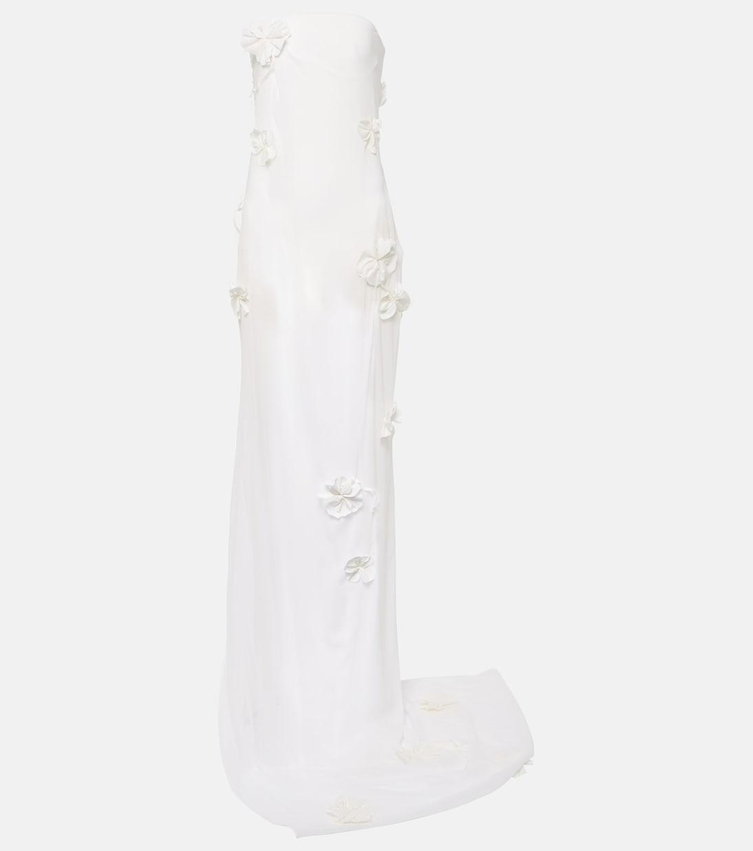 jacquemus embroidered silk-blend mousseline maxi dress JACQUEMUS Embroidered Silk Mousseline Maxi Dress