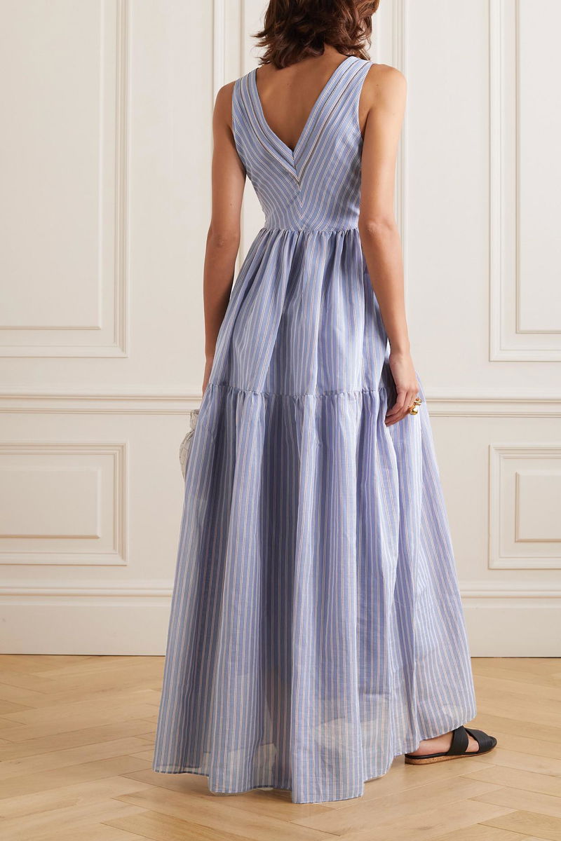 sachin and babi light blue dress Blue summer long dress with a bare back – GUNTINA main image 0