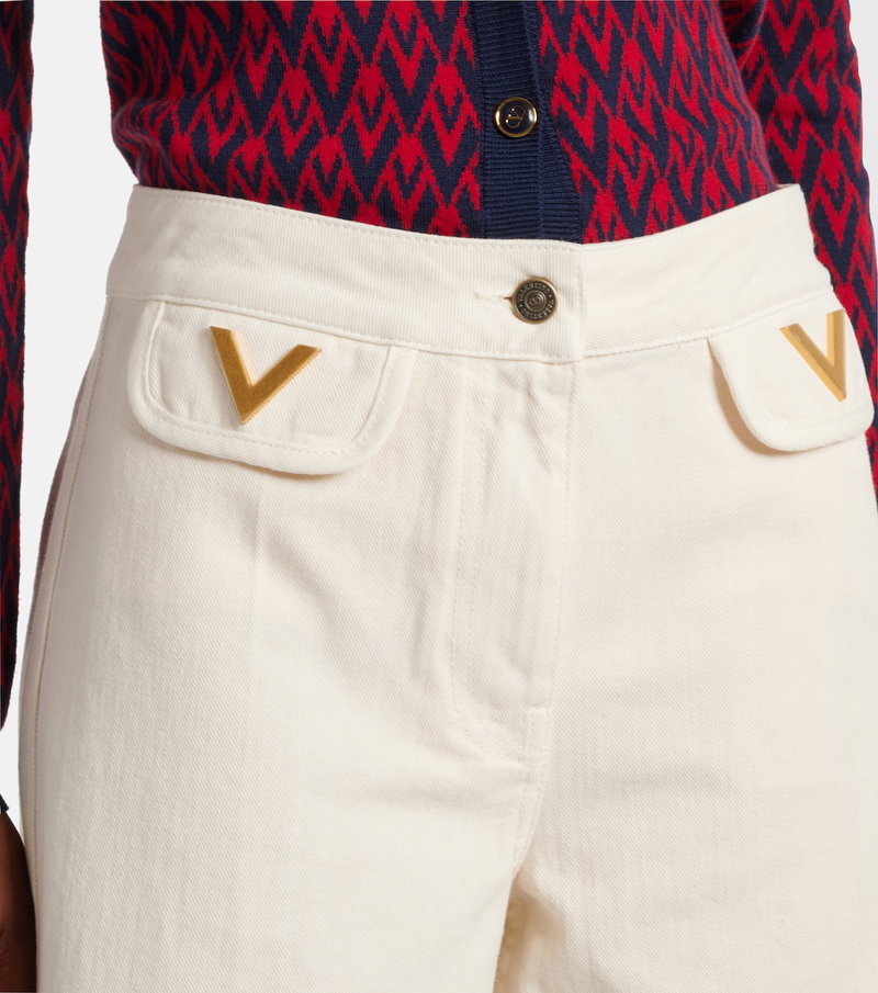 Valentino corduroy pants with gold pocket details