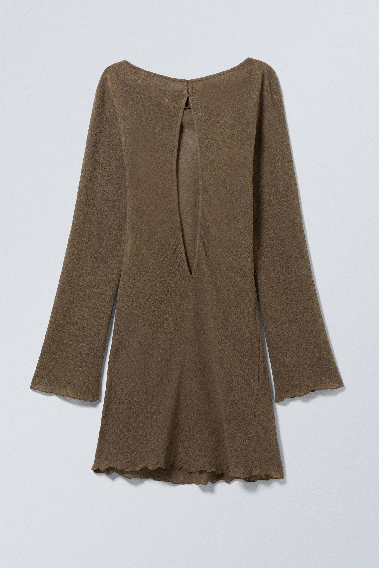 WEEKDAY Mini Long Sleeve Linen Blend Dress | endource