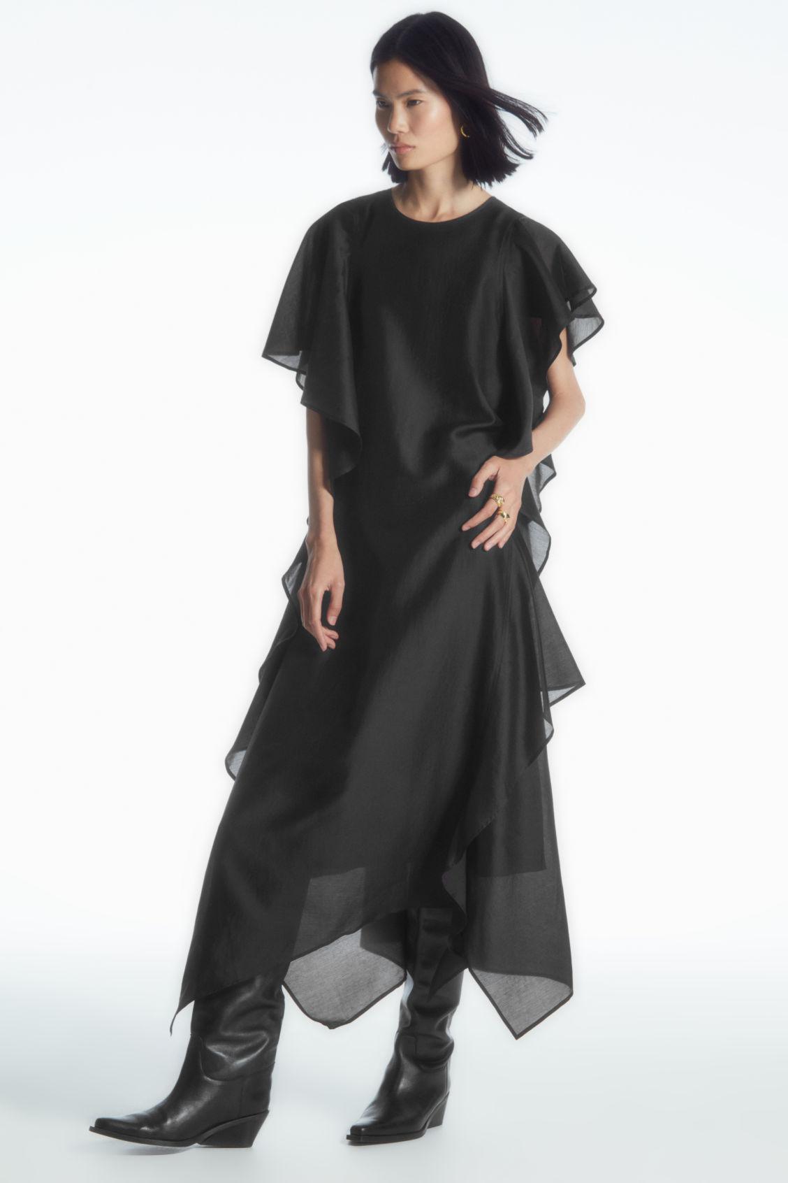 cos ruffled asymmetric midi dress COS | Dresses | Cos Ruffled Asymmetric Midi Dress