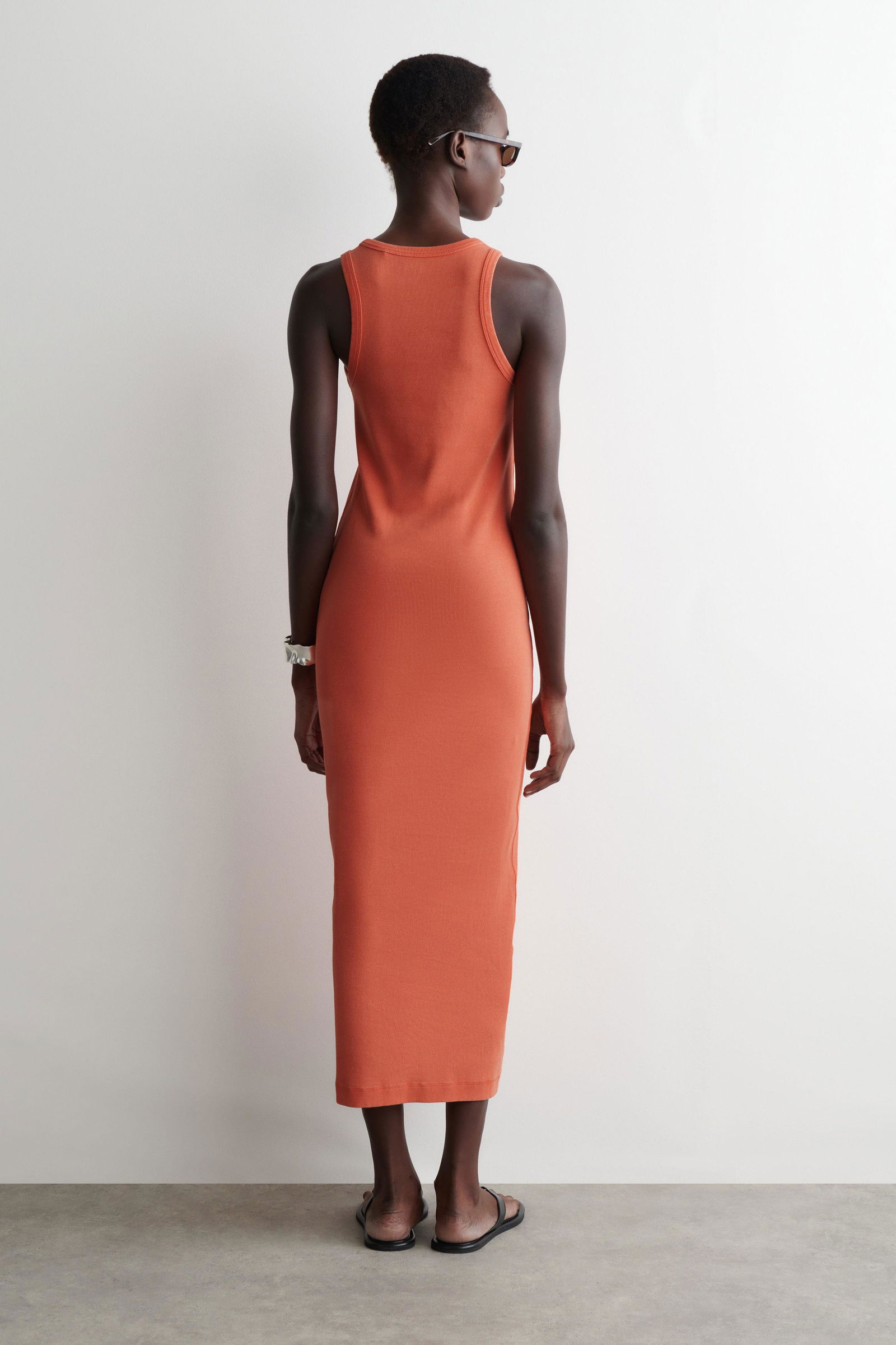 cos ribbed tube dress COS Ribbed Tube Dress in Orange
