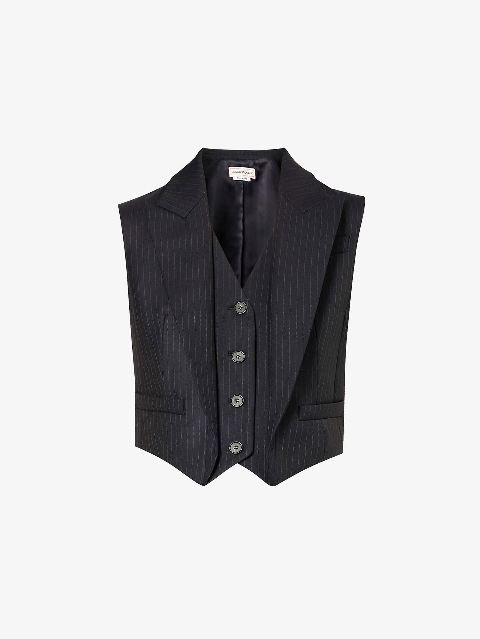Wool-Like Sleeveless Vest with Lapel main image 1