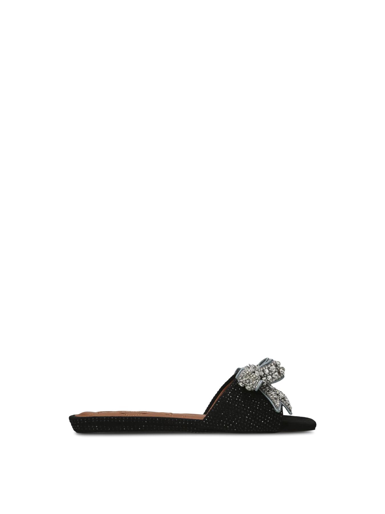 KURT GEIGER LONDON Kensington Bow Flat Sandal in Black | Endource