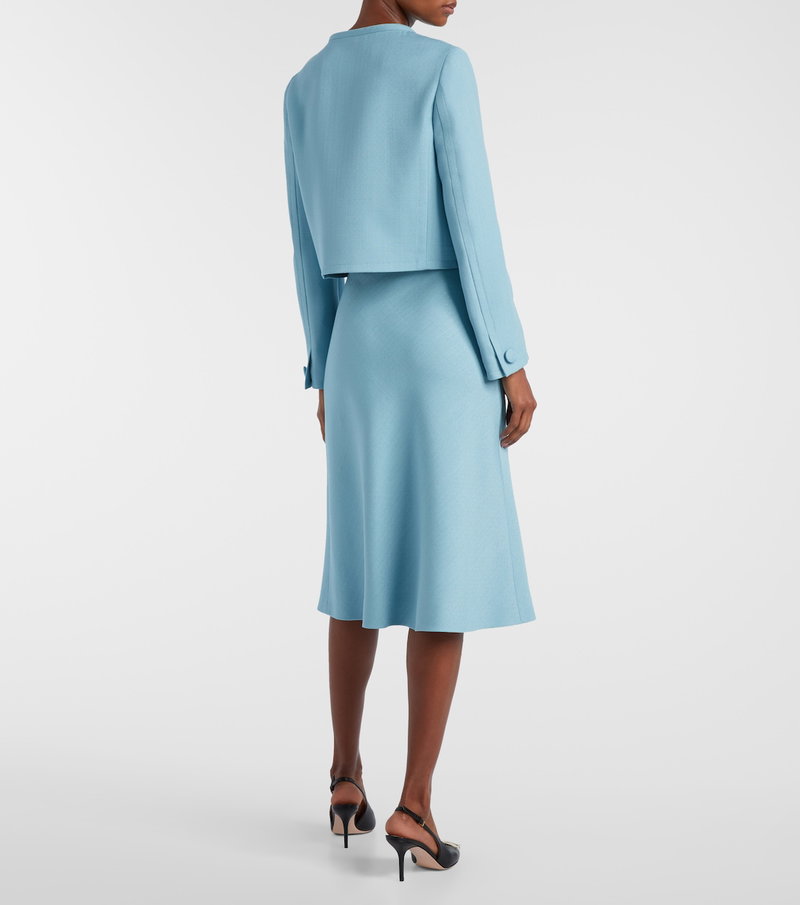 Valentino blue tweed suit, back view