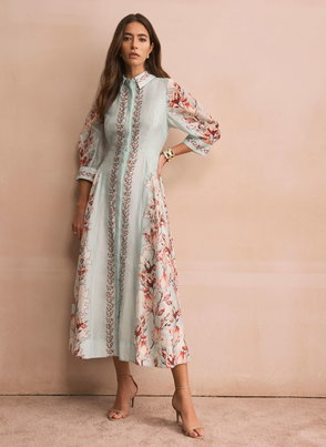 TOAST Garment Dyed Linen Pleated Dress | endource
