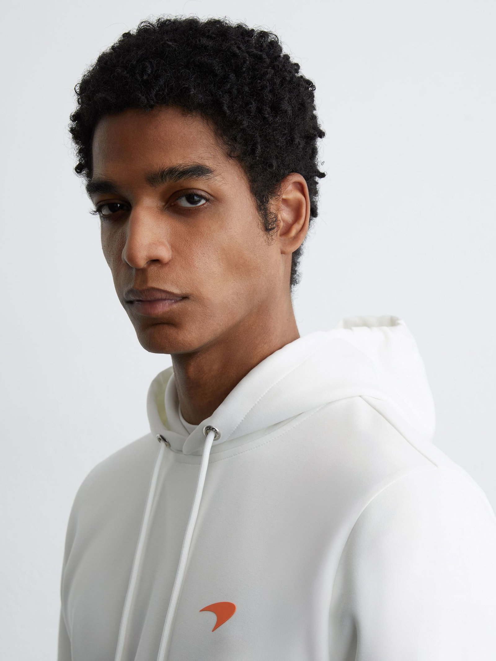 REISS Apex McLaren Racing Interlock Speedmark Hoodie In White | endource