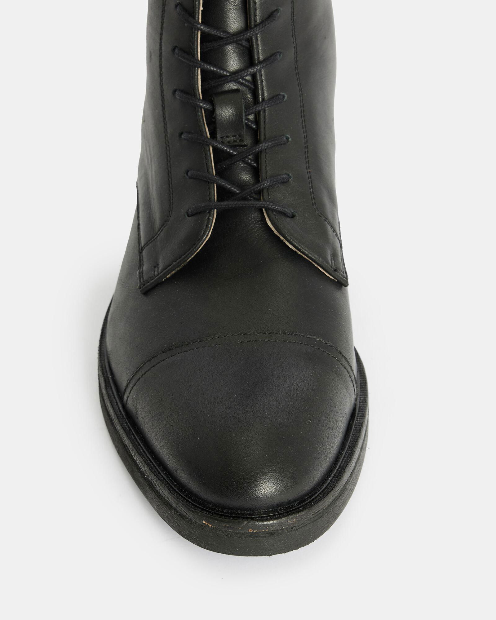AllSaints $300 Drago Suede Lace Up Boots Khaki Distressed Almond Toe Sz 41 NEW ALLSAINTS Drago Leather Lace Up Boots | endource main image 4