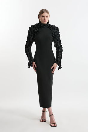 KAREN MILLEN Curve Embellished Knitted Skater Dress | endource