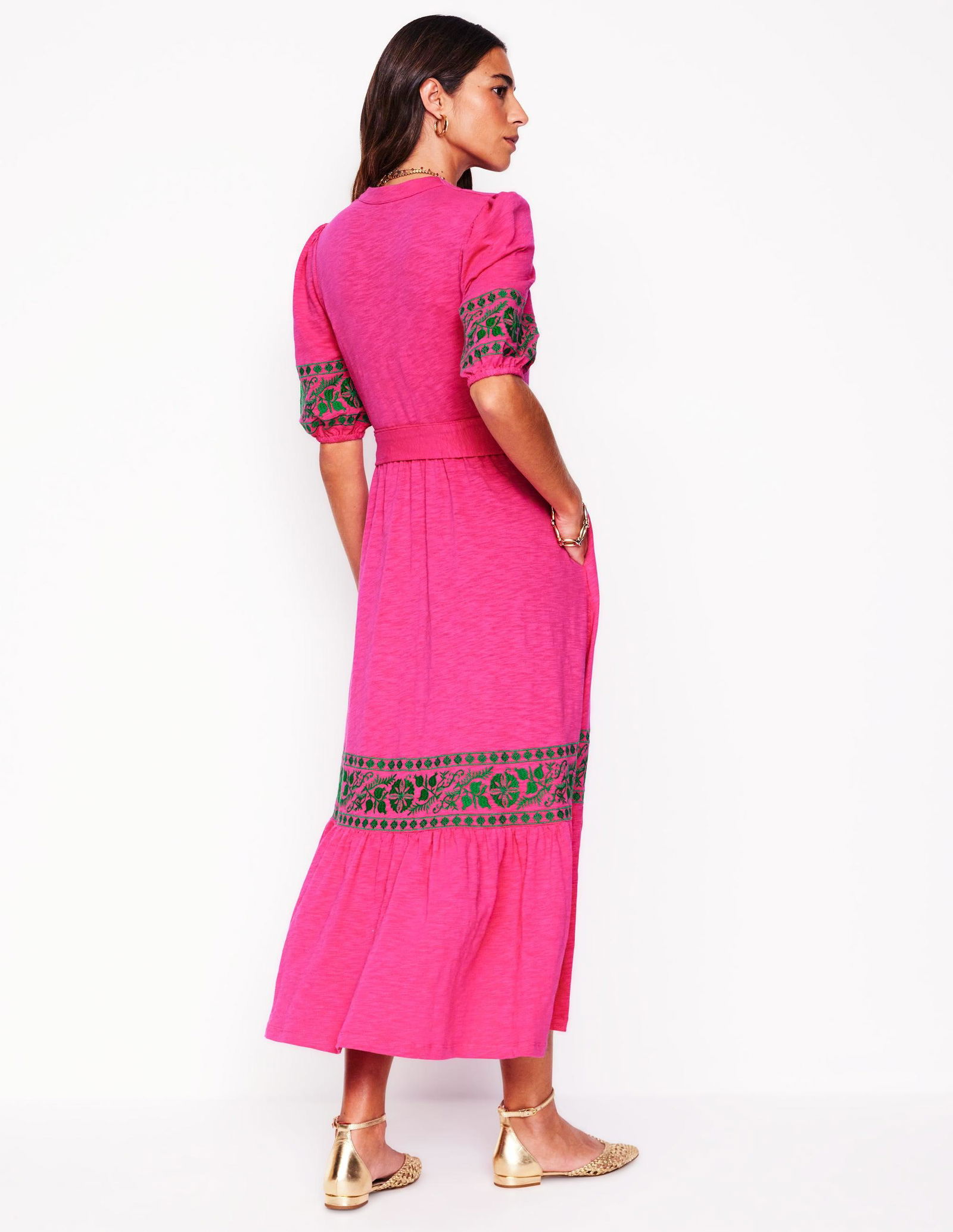 amara embroidered jersey dress BODEN Amara Embroidered Jersey Dress