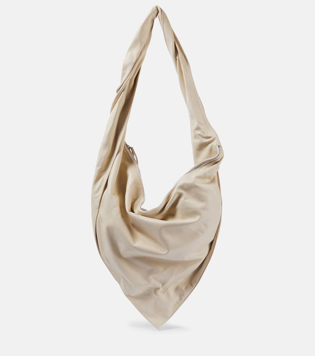 LEMAIRE Scarf Leather Shoulder Bag in White | Endource