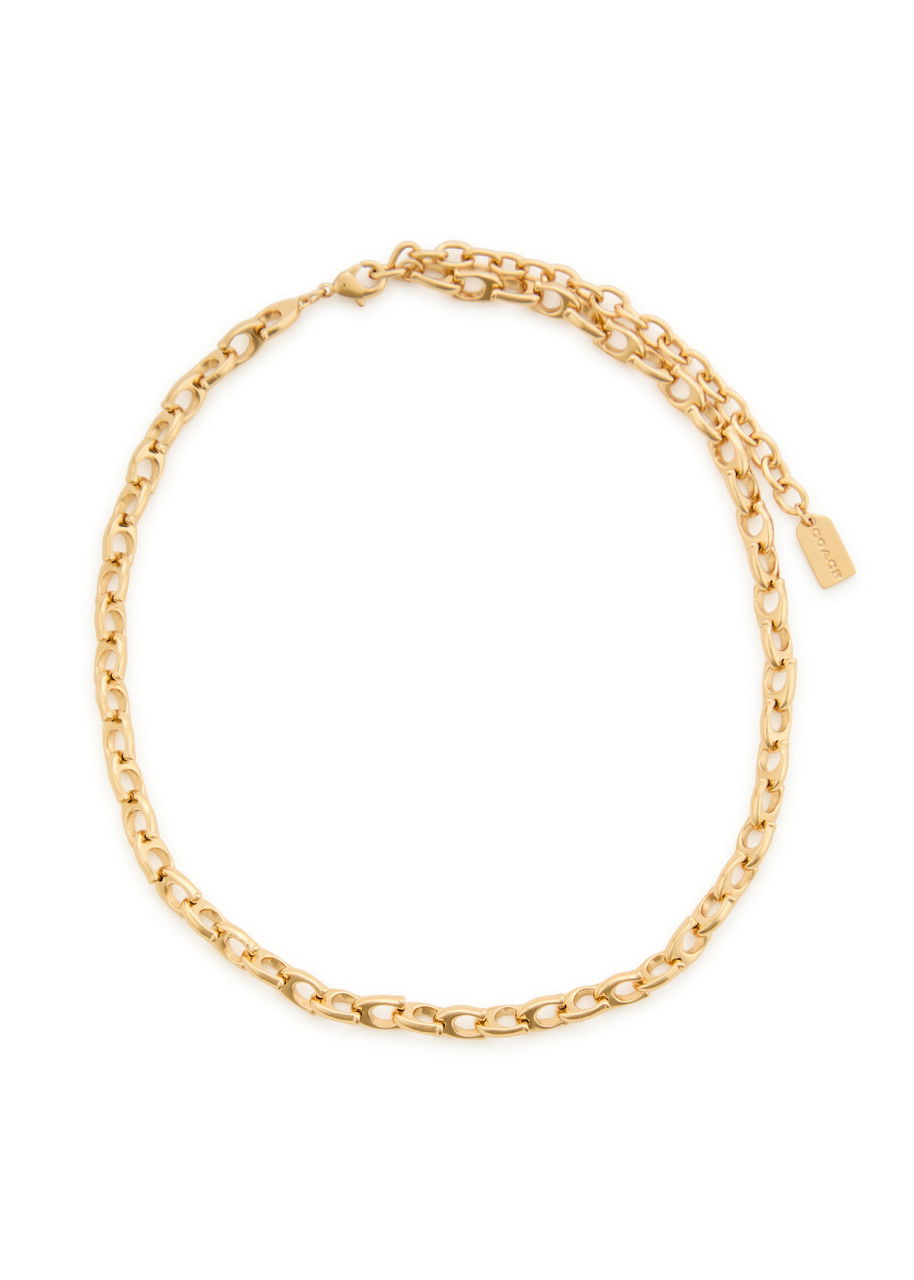 COACH Logo Chain Choker Necklace | endource