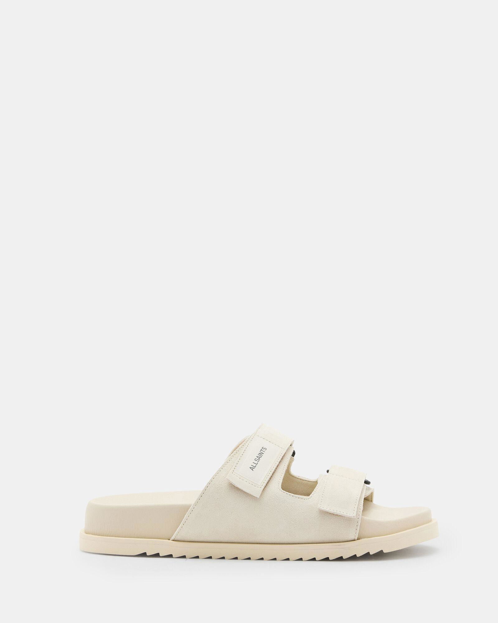 ALLSAINTS Vex Leather Velcro Strap Sandals in Chalk White | Endource
