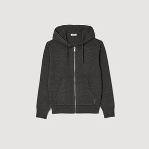 Dark grey zip-up hooded sweatshirt by SANDRO