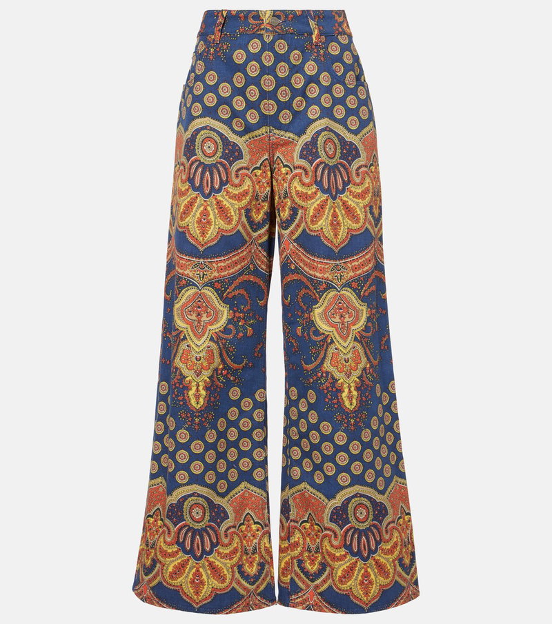 Valentino wide-leg trousers with paisley print