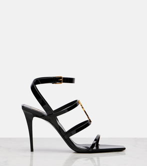 Black Saint Laurent strappy high-heeled sandal