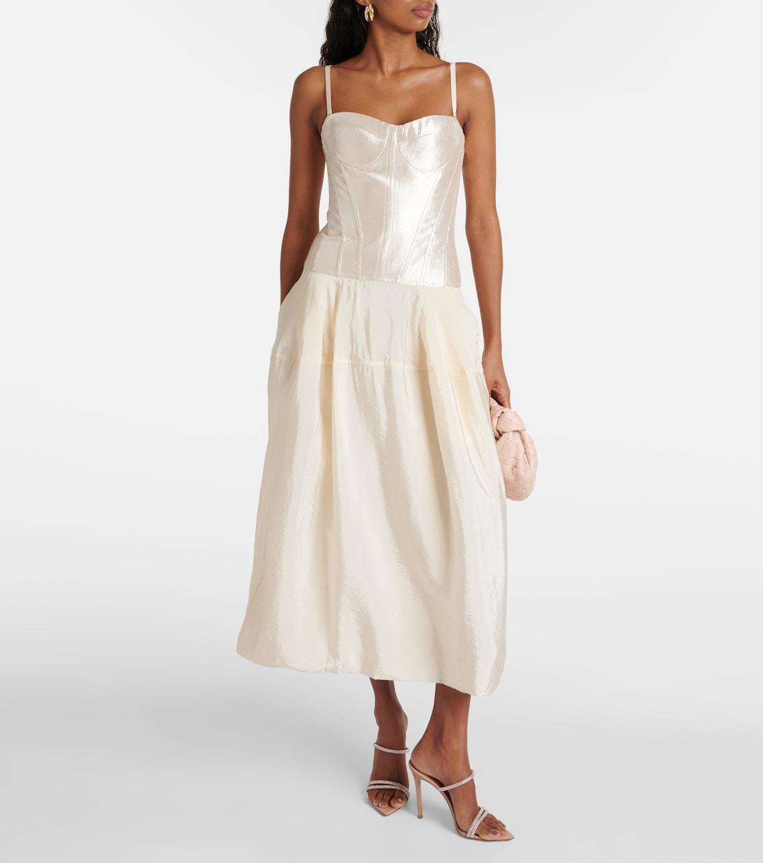 jonathan simkhai satin bustier dress SIMKHAI Callan Bustier Midi Dress
