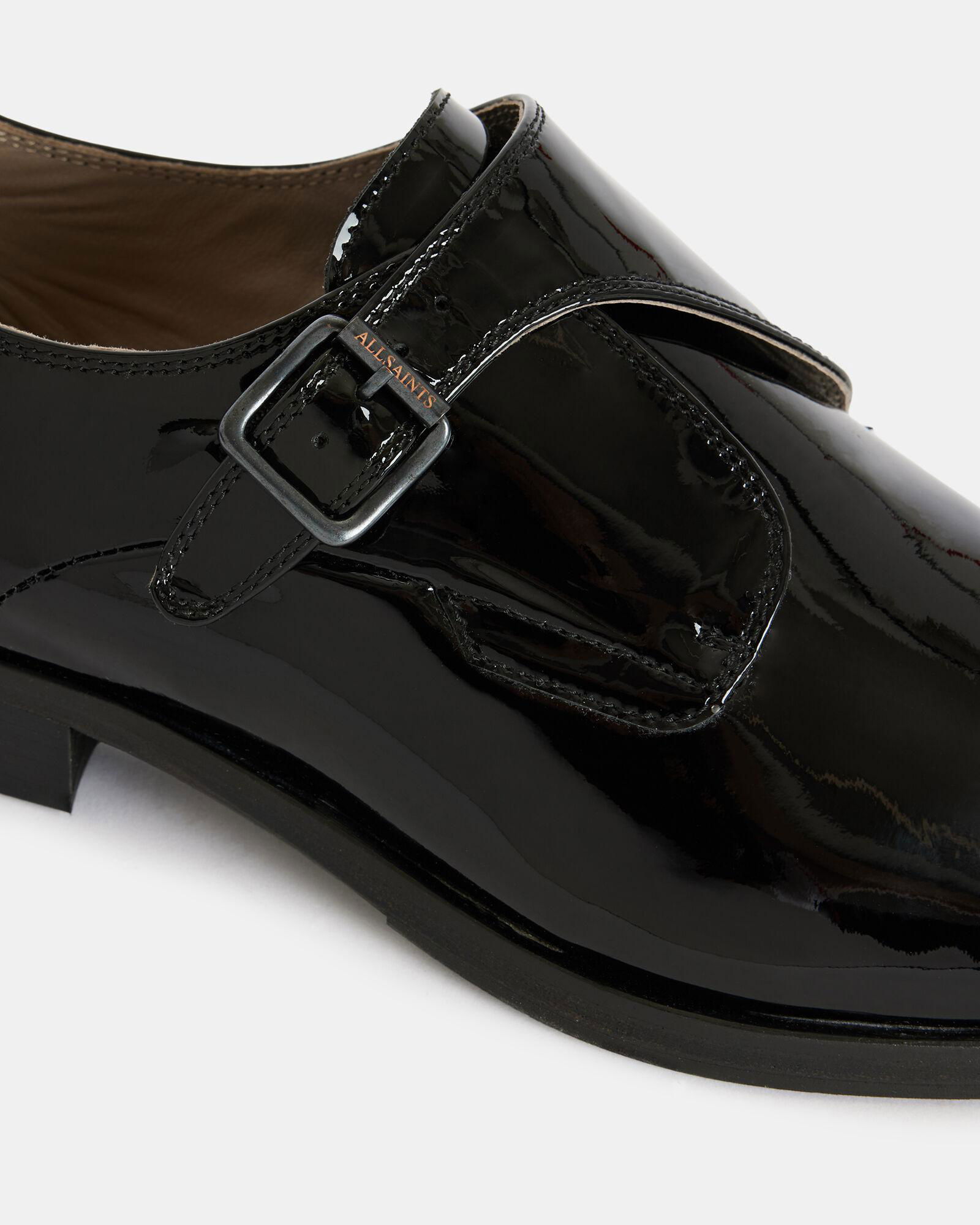 AllSaints Keith Monk Men\'s Shoes Patent Leather Roller Buckle Black Size 8 NEW ALLSAINTS Keith Patent Leather Monk Shoes | endource main image 3