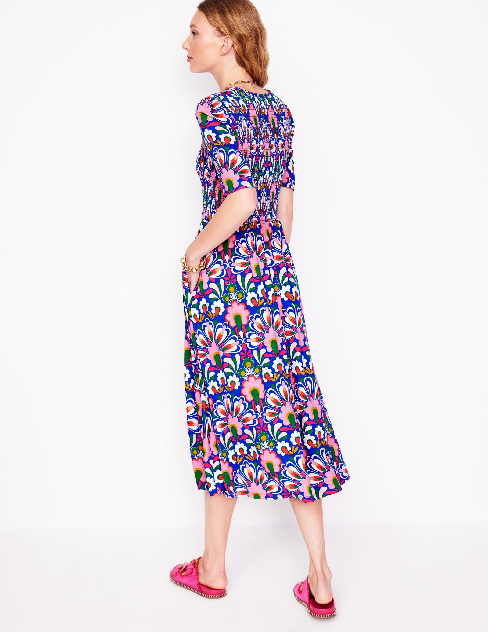 60% off BODEN Bethany Smocked Jersey Dress