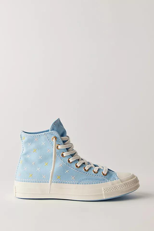 CONVERSE Chuck 70 Stitched High Top Trainers in True Sky / Gold | Endource