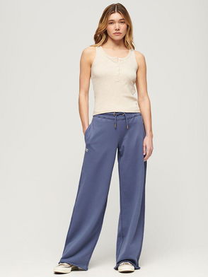 HUSH Amie Wide Leg Joggers, Navy at John Lewis & Partners