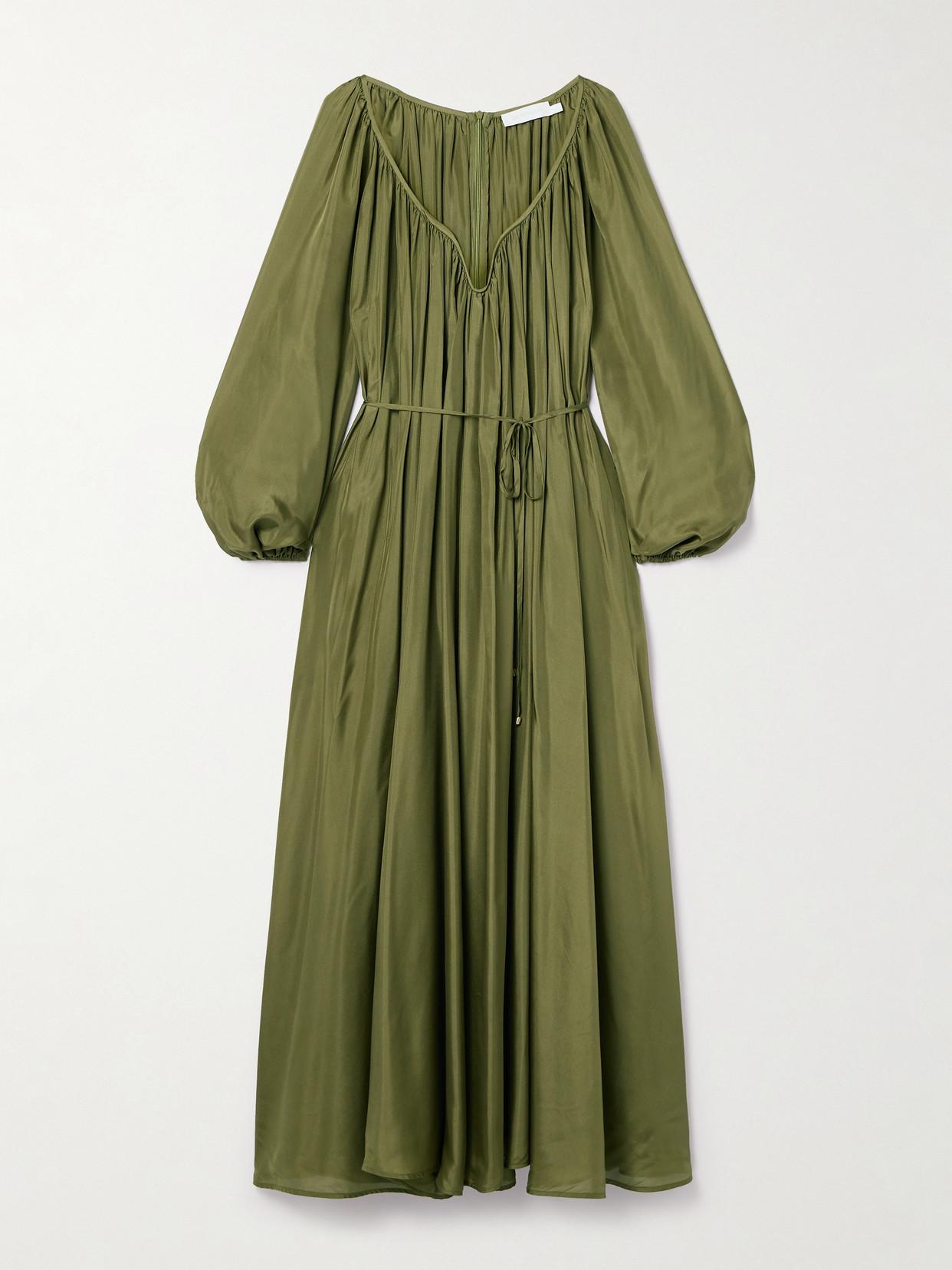 zimmermann acacia midi shirt dress ZIMMERMANN Acacia Belted Silk Midi Dress