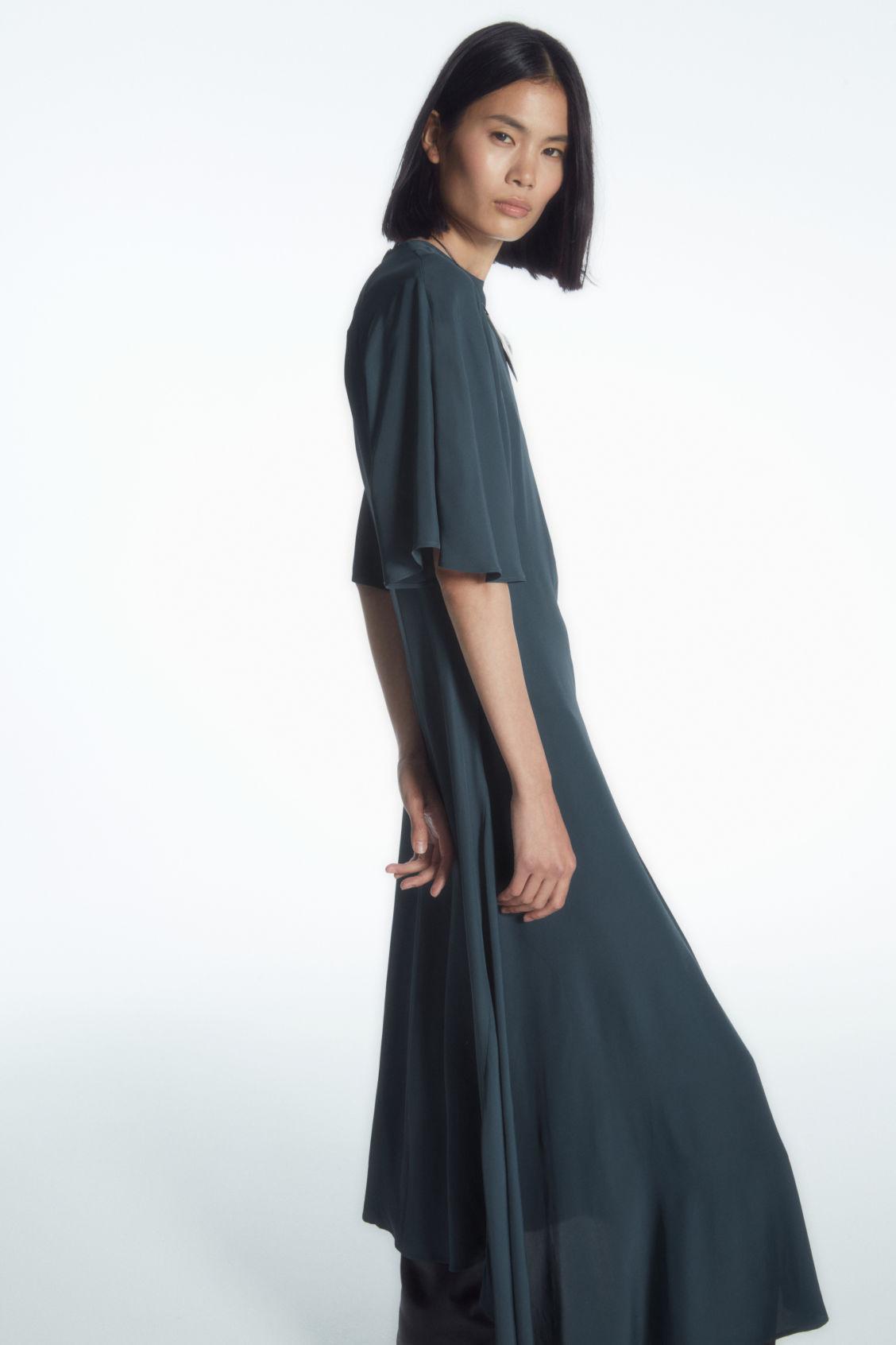 COS Asymmetric Draped Midi Dress