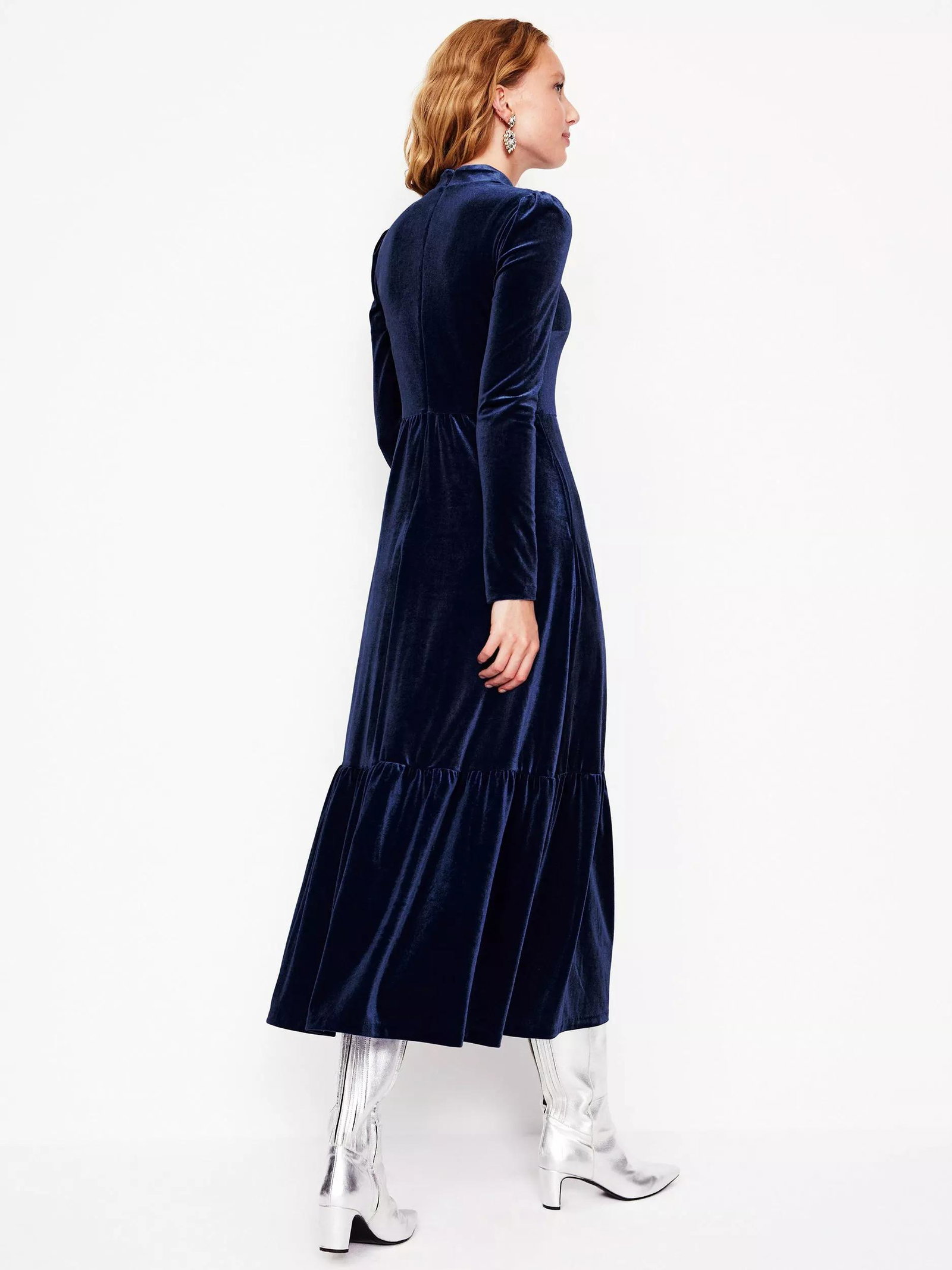 BODEN High Neck Tiered Velvet Dress | endource BODEN High Neck Tiered Velvet Dress | endource