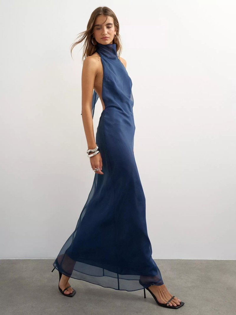 topshop halter neck dress Halterneck Sheer Bias Cut Maxi burlap  wedding