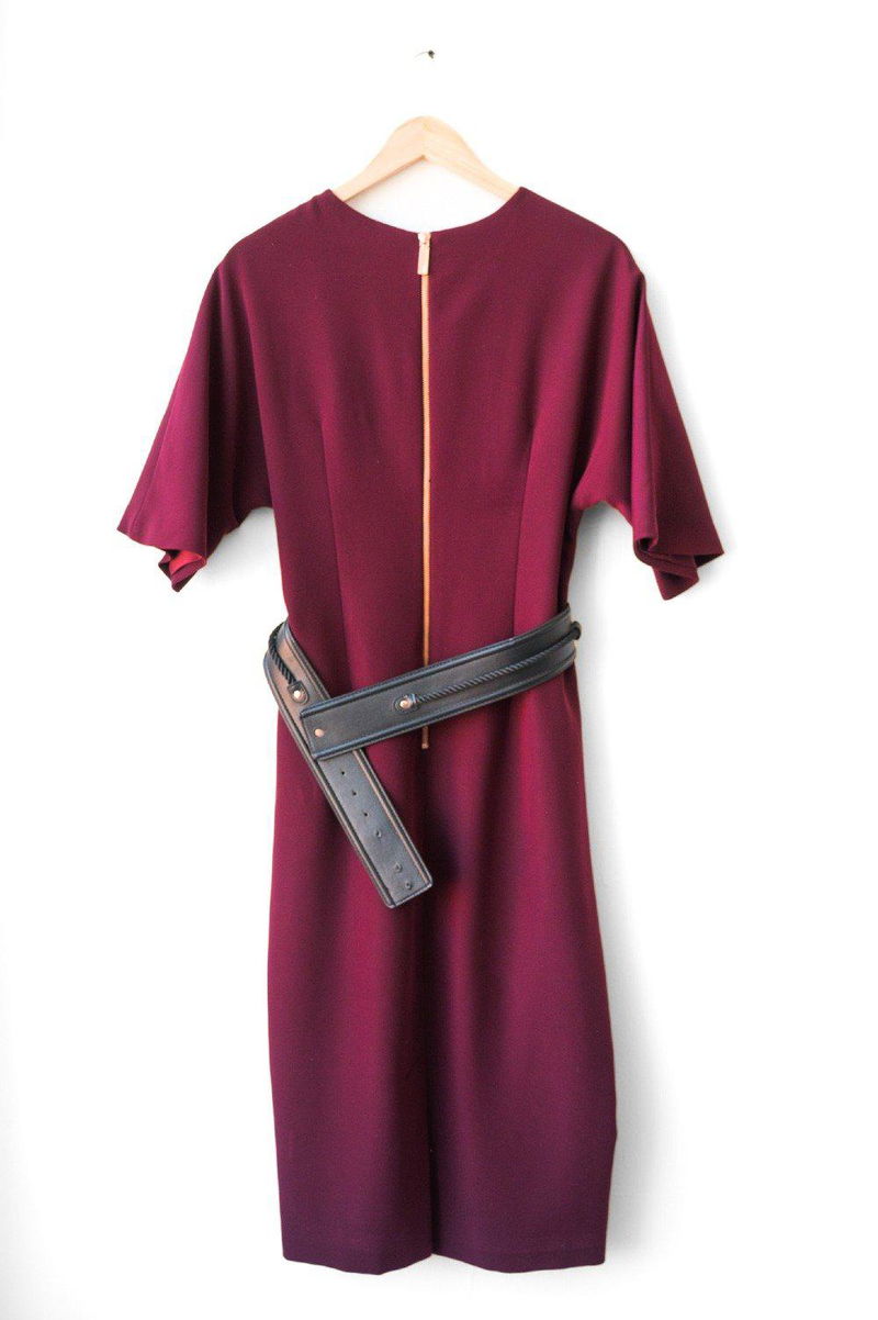 TED BAKER Rope And Leather Detail Shift Dress endource