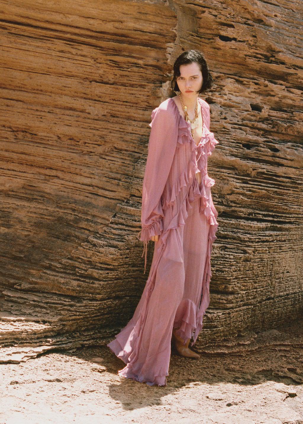 mango maxi dress in chiffon MANGO - Floral-print chiffon dress red