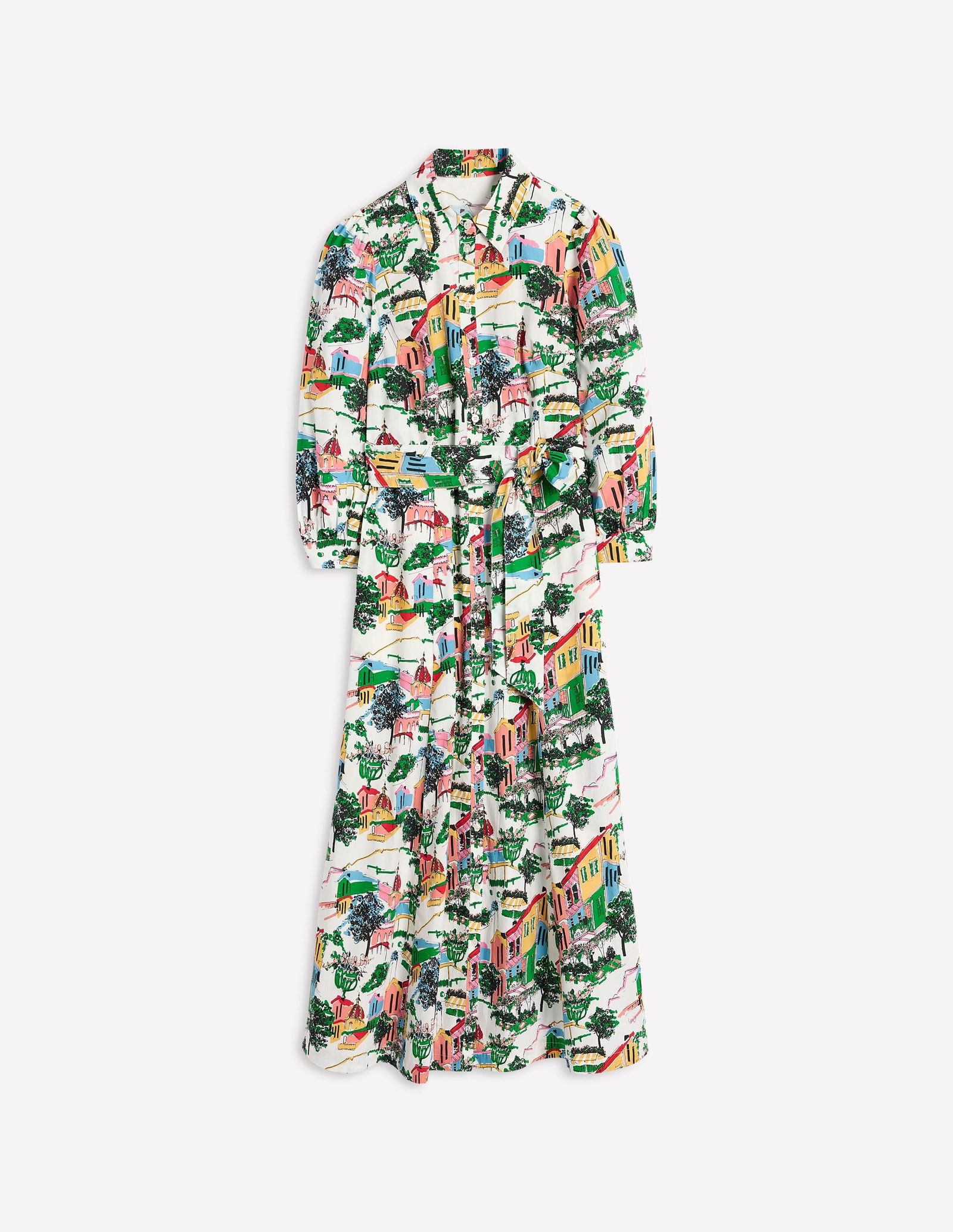 clara cotton shirt dress Clara Cotton Shirt Dress - Multi, Walled Garden