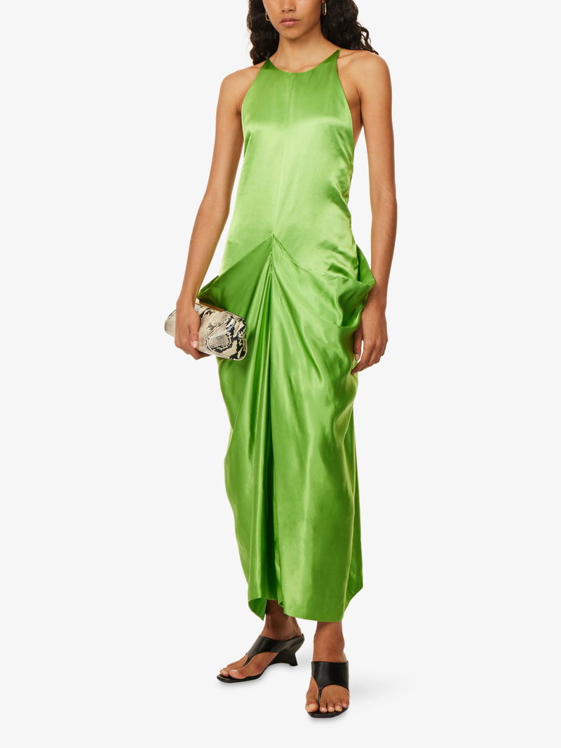 khaite green dress Khaite Black Silk Casual Dress main image 1