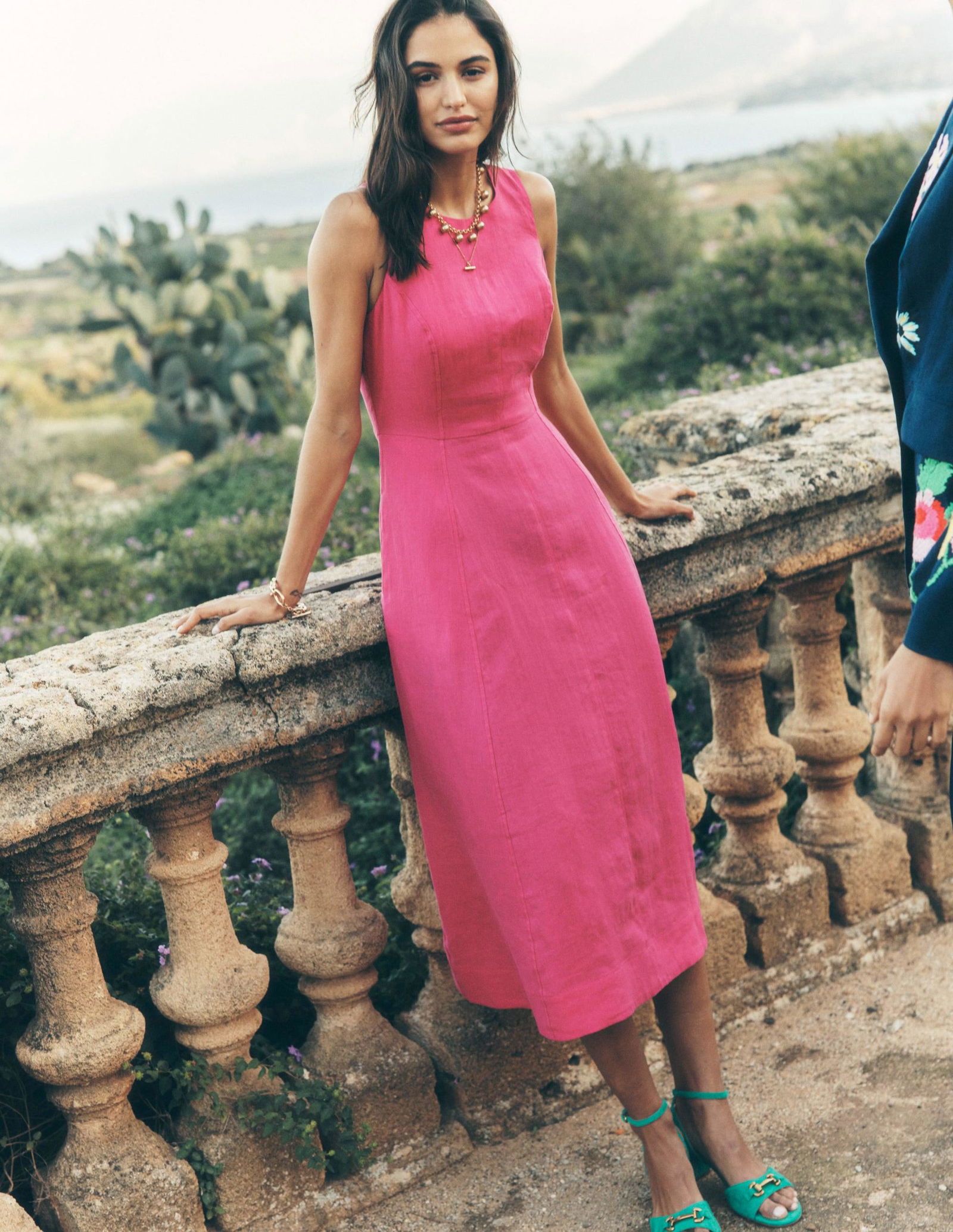 boden carla linen midi dress Boden Carla Linen Short Dress in Blue