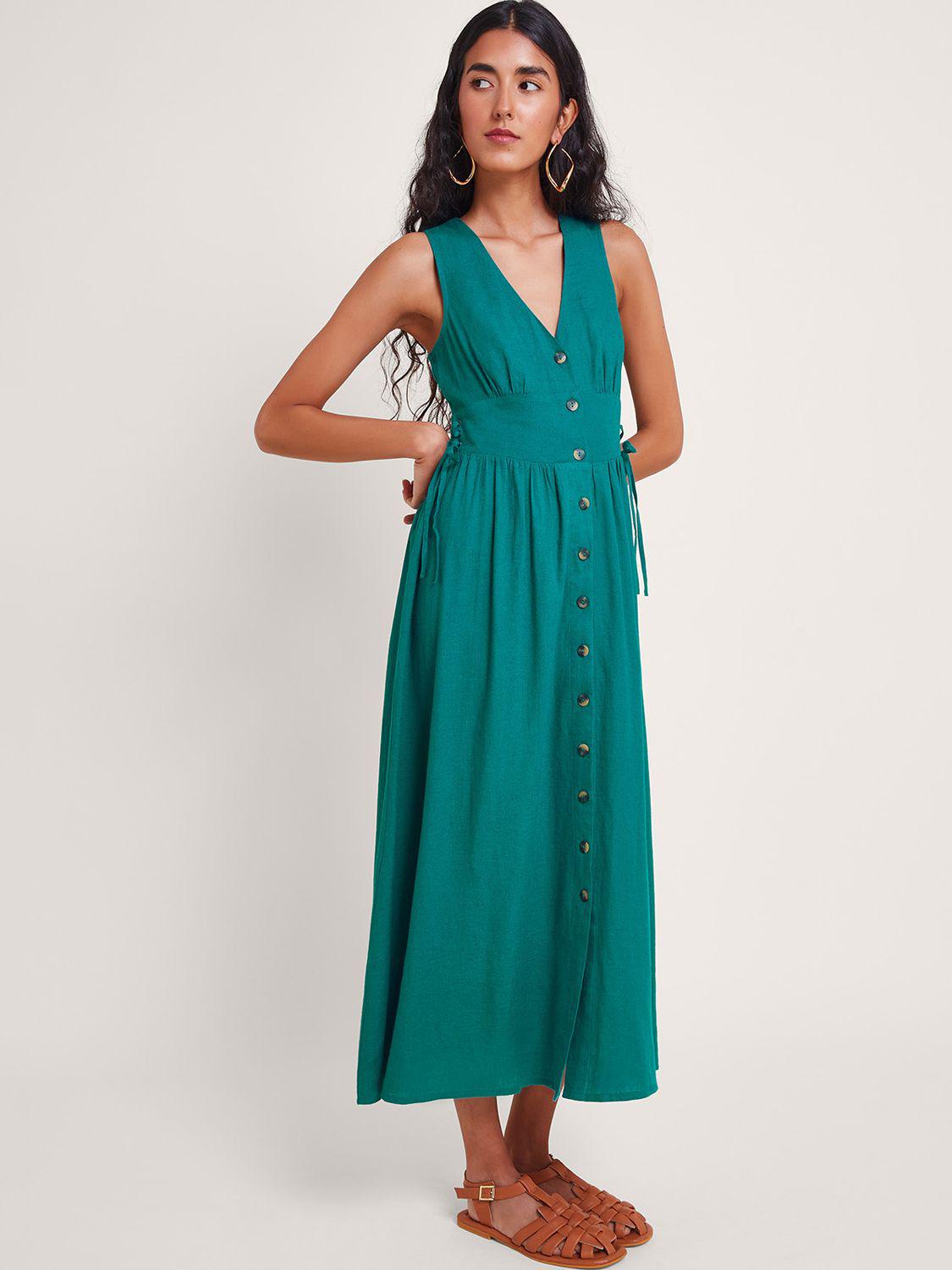 Monsoon Kaya Linen Blend Midi Dress | endource