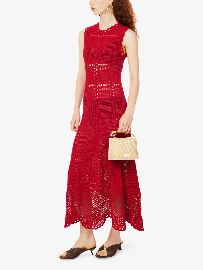 prom dresses form fitting Crochet Fit and Flared Midi Dress – Samantha Ogilvie main image 1
