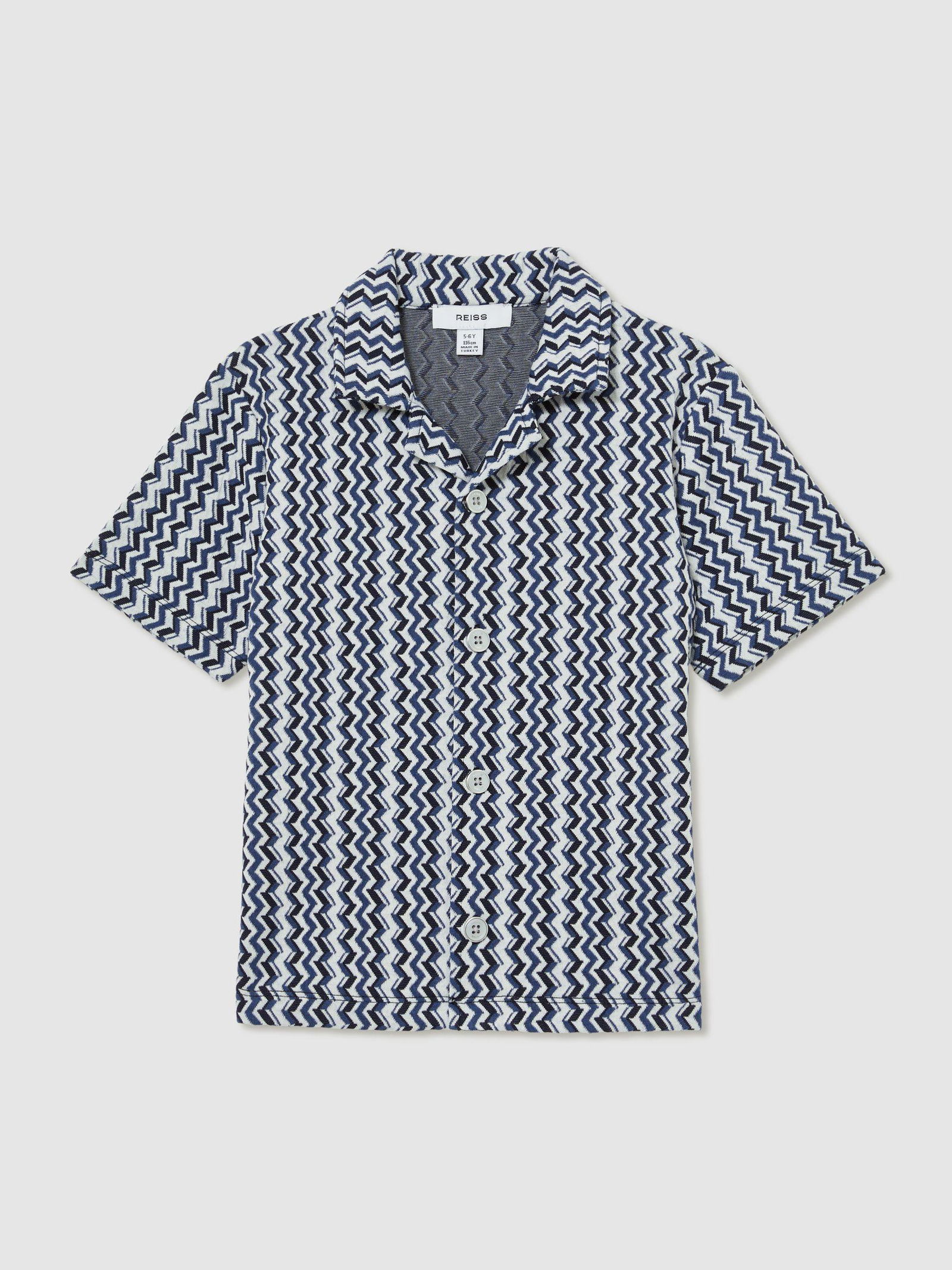 Belt Collar Zigzag Shirt main image 1