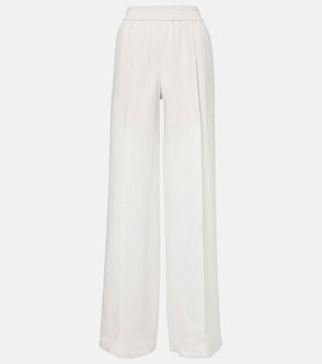Wide-leg, cream linen trousers from Brunello Cucinelli