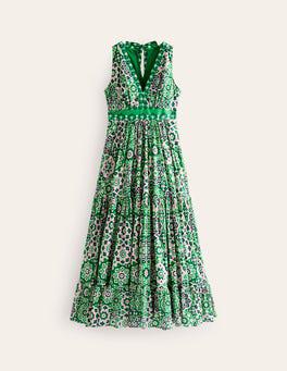 boden cotton maxi tie neck dress BODEN Cotton Maxi Tie Neck Dress