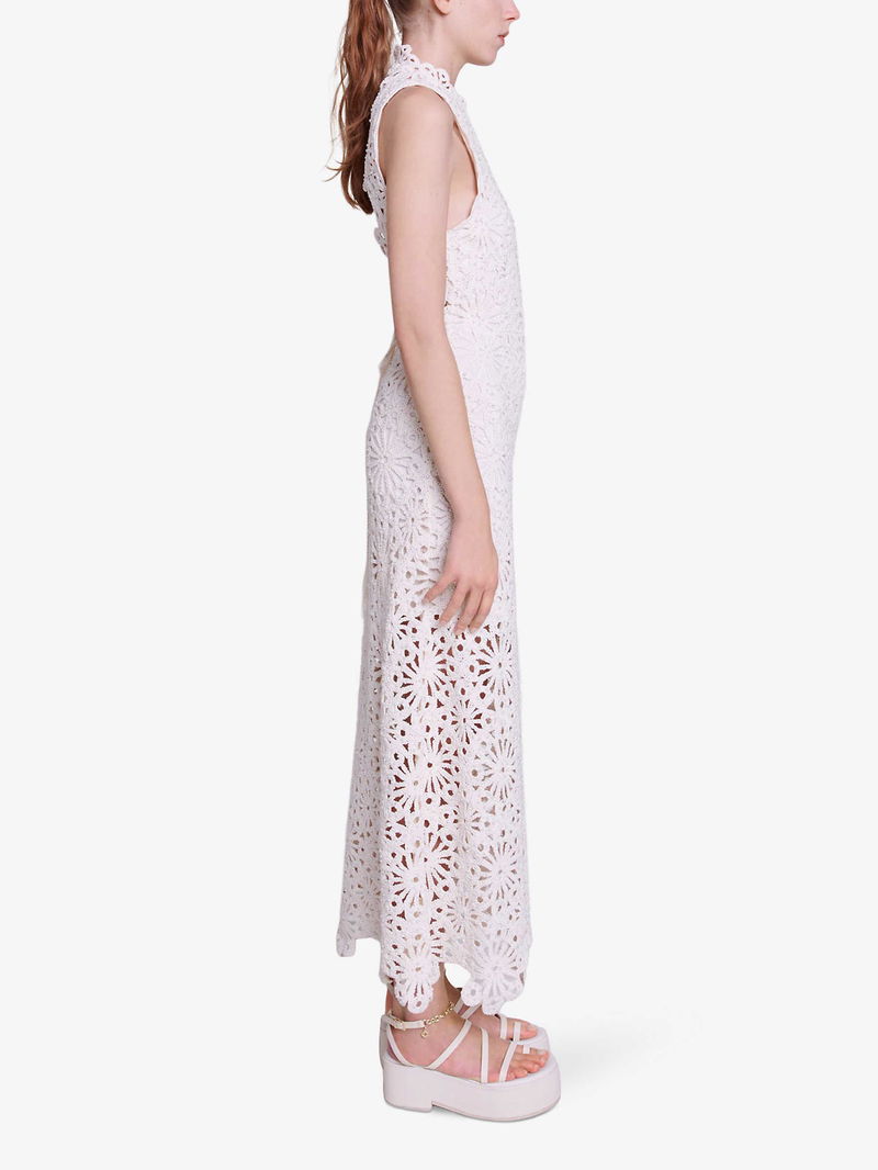 maje beaded crochet maxi dress Beaded crochet maxi dress