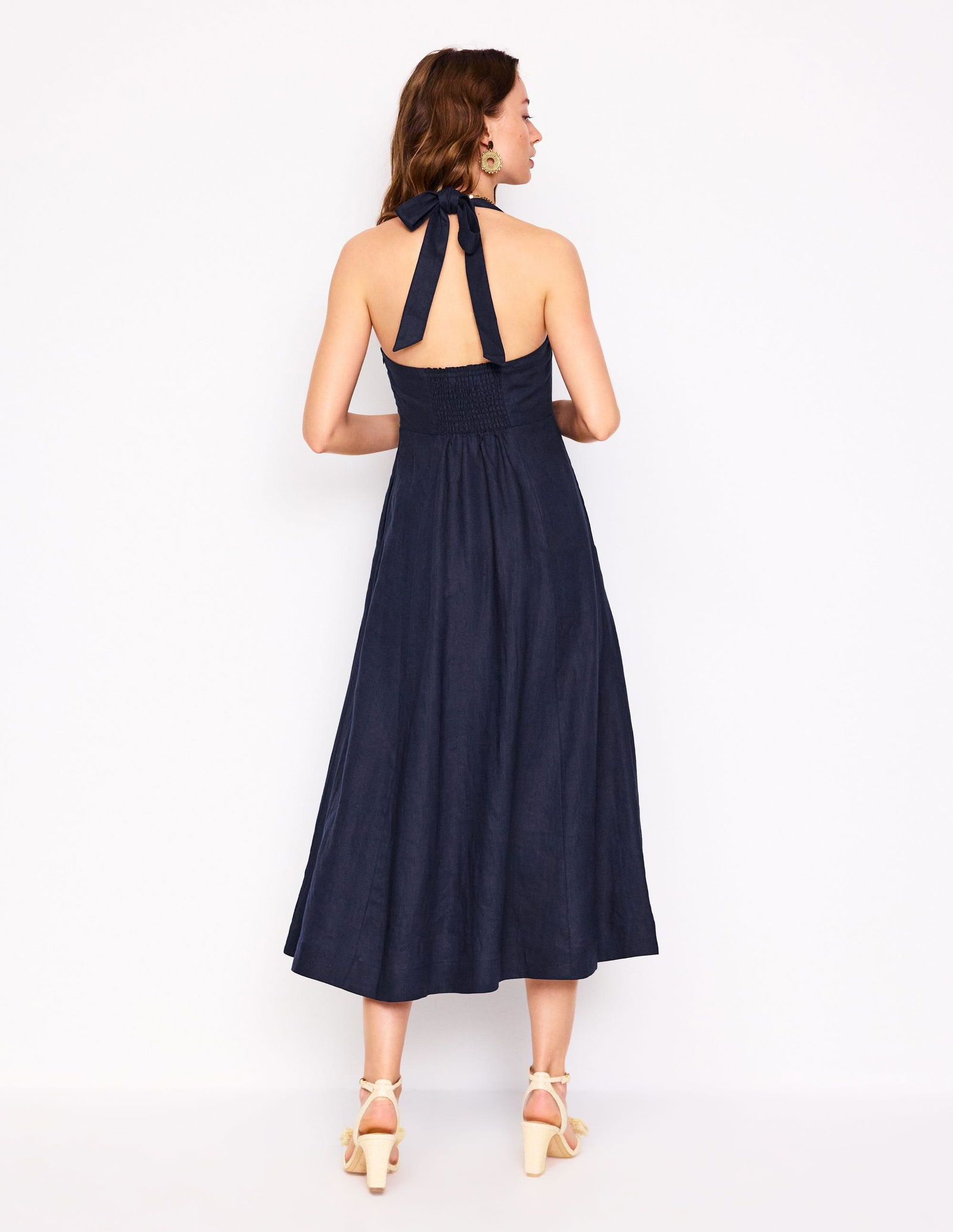 boden halter dress Boden Women's Eva Linen Blend Maxi Dress in Red