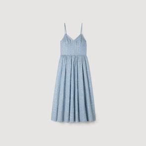 chinese dress ladies Striped Maxi Dress With Lace – SANDRO Egypt main image 0
