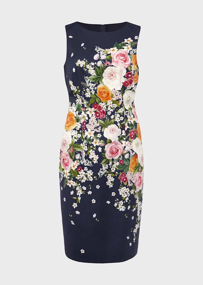 moira floral embroidered dress in navy Ophelia Navy Embroidered Midi Dress | Women's Clothing