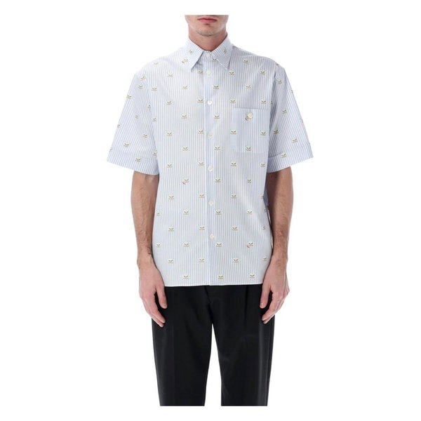 VALENTINO GARAVANI Oxford Cotton Shirt With Le Chat De La Maison Print ...